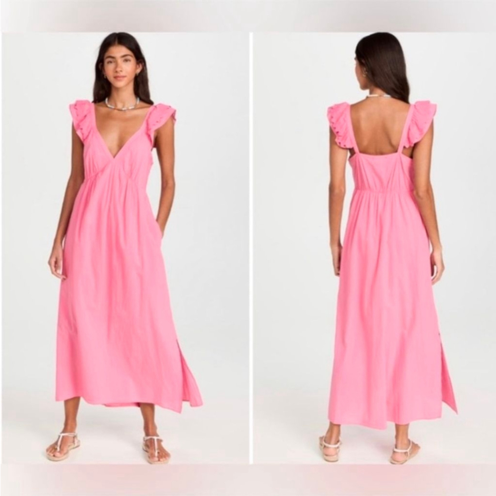 nwt Xirena Leia Rose Mallow Pink Maxi Popplin Cotton Dress M